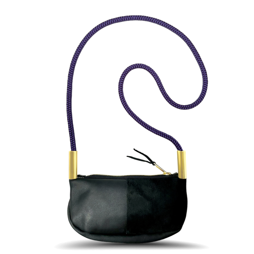 Zip Crossbody // in Black Leather