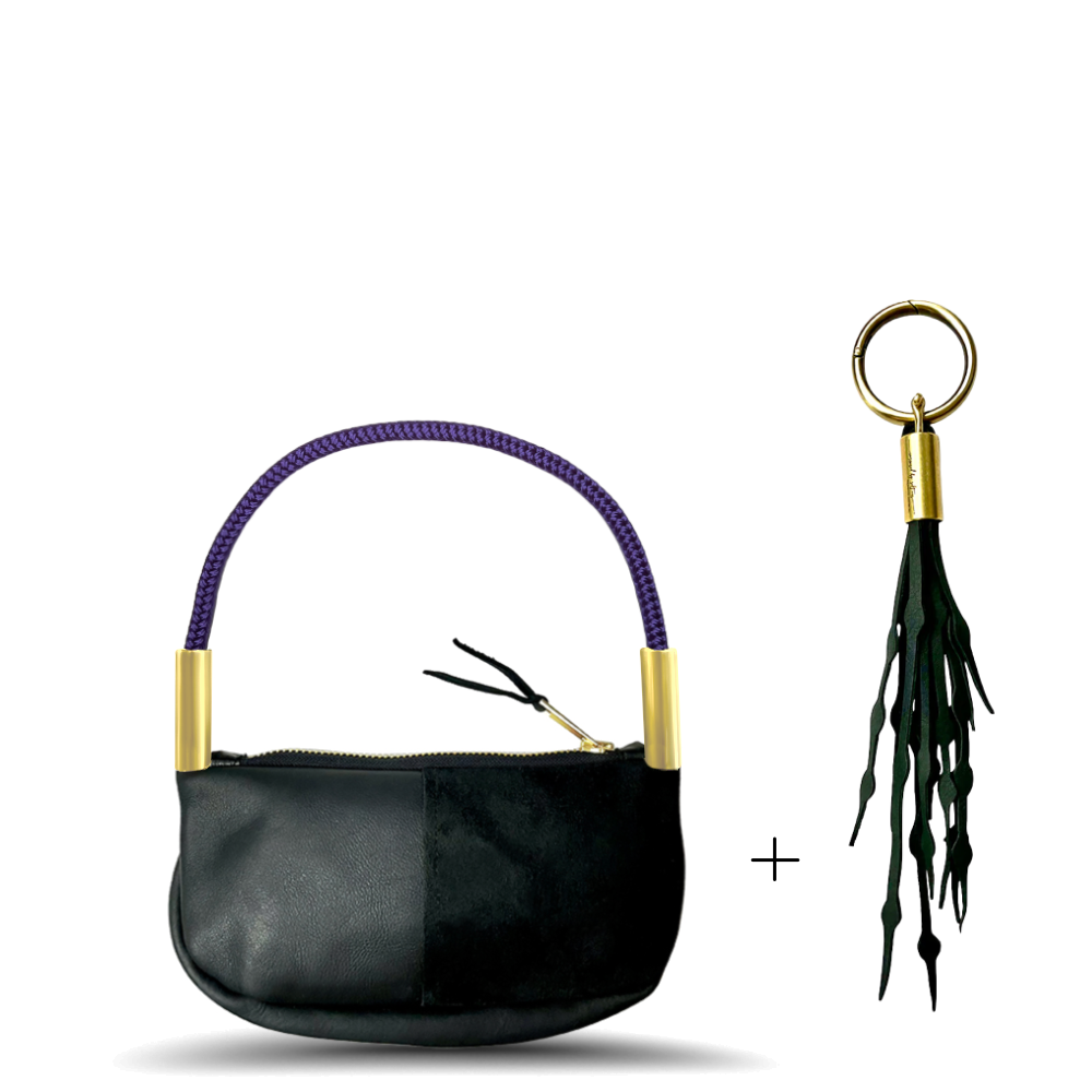 Zip Crossbody // in Black Leather