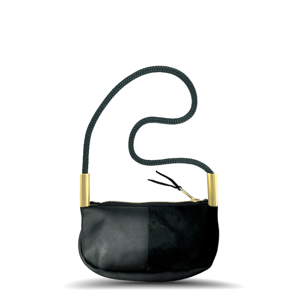 Zip Crossbody // in Black Leather