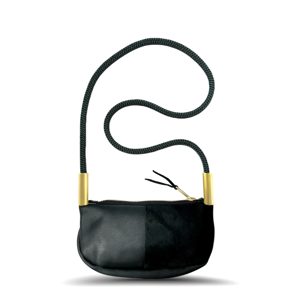 Zip Crossbody // in Black Leather