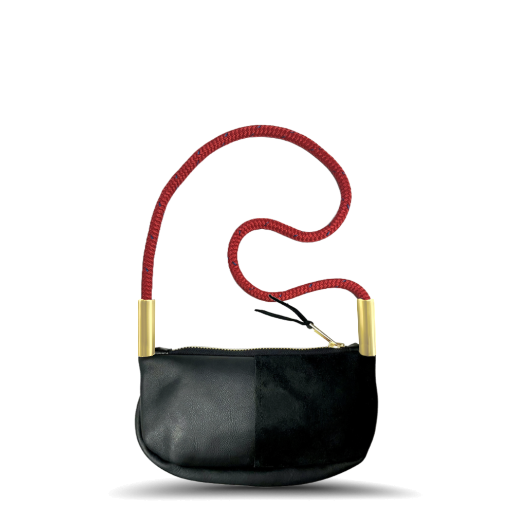 Zip Crossbody // in Black Leather