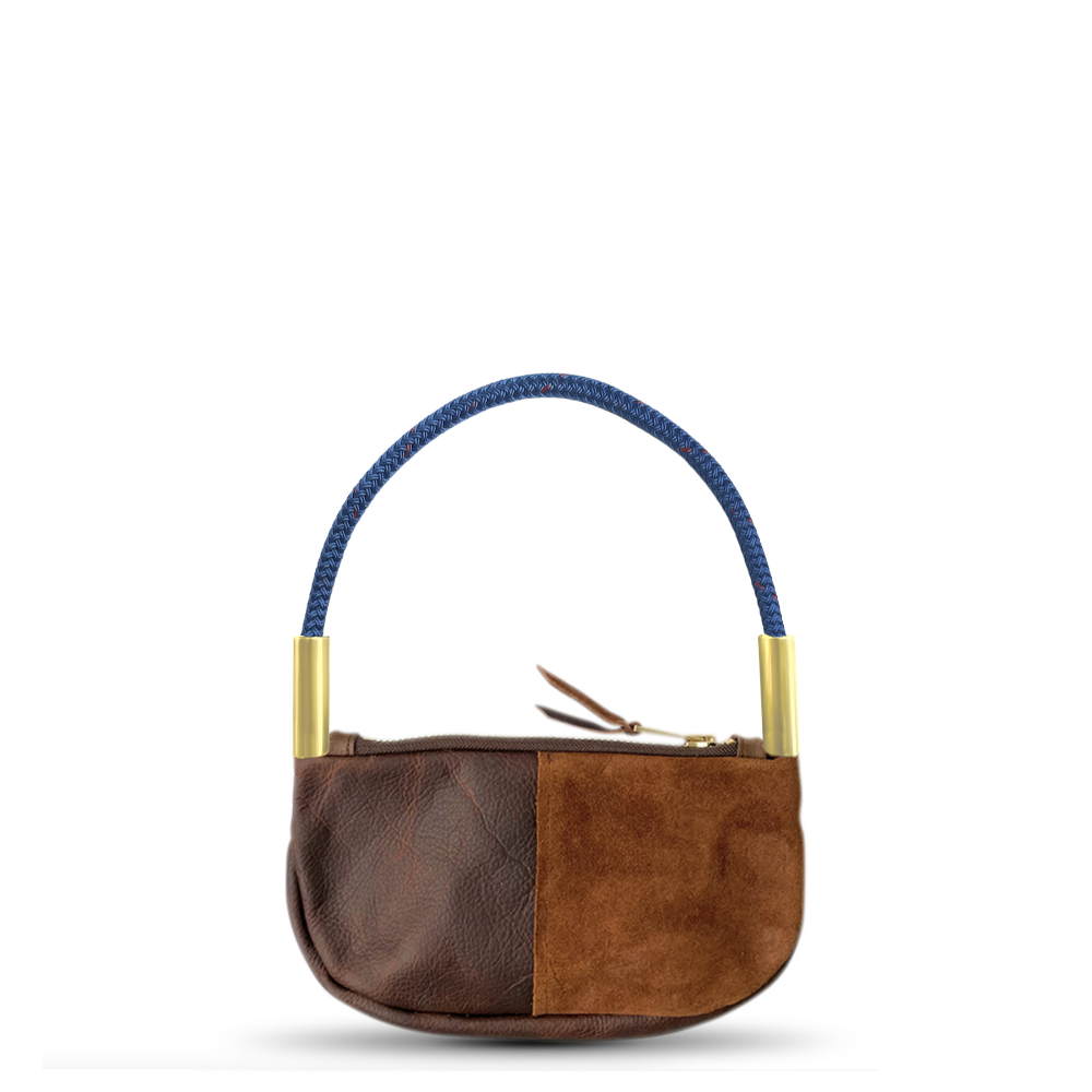 Zip Crossbody // in Brown Leather Wrist (19") Handbag Only