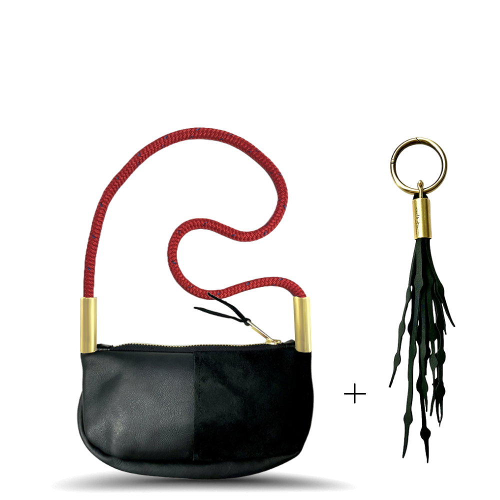 Zip Crossbody // in Black Leather