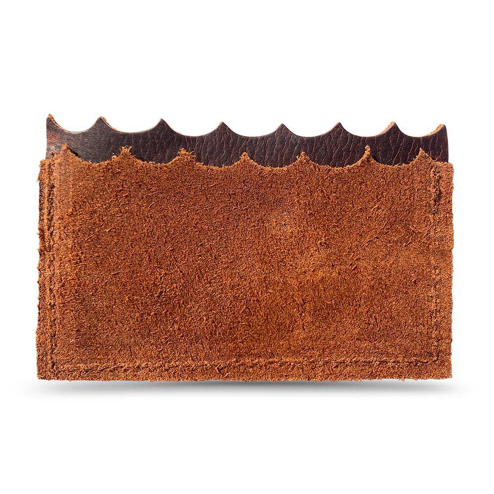 Mini Wallet with Oyster Shell // in Brown Leather