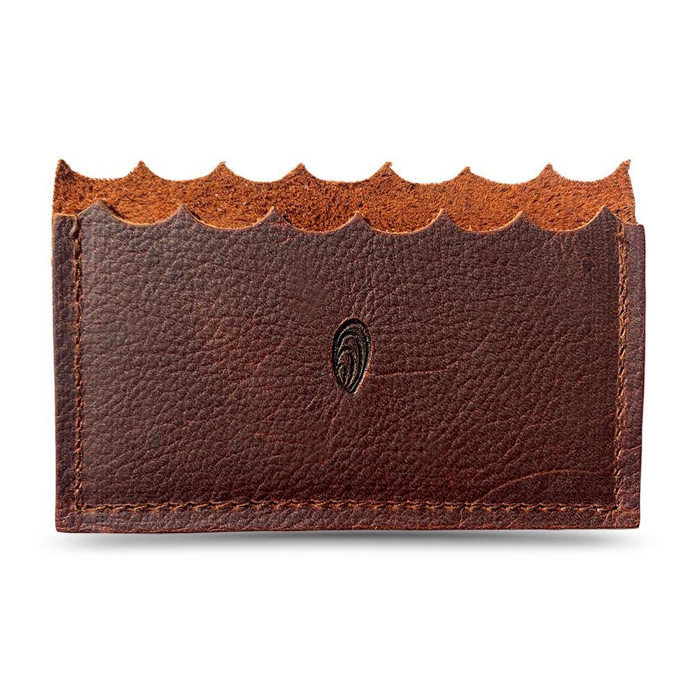 Mini Wallet with Oyster Shell // in Brown Leather