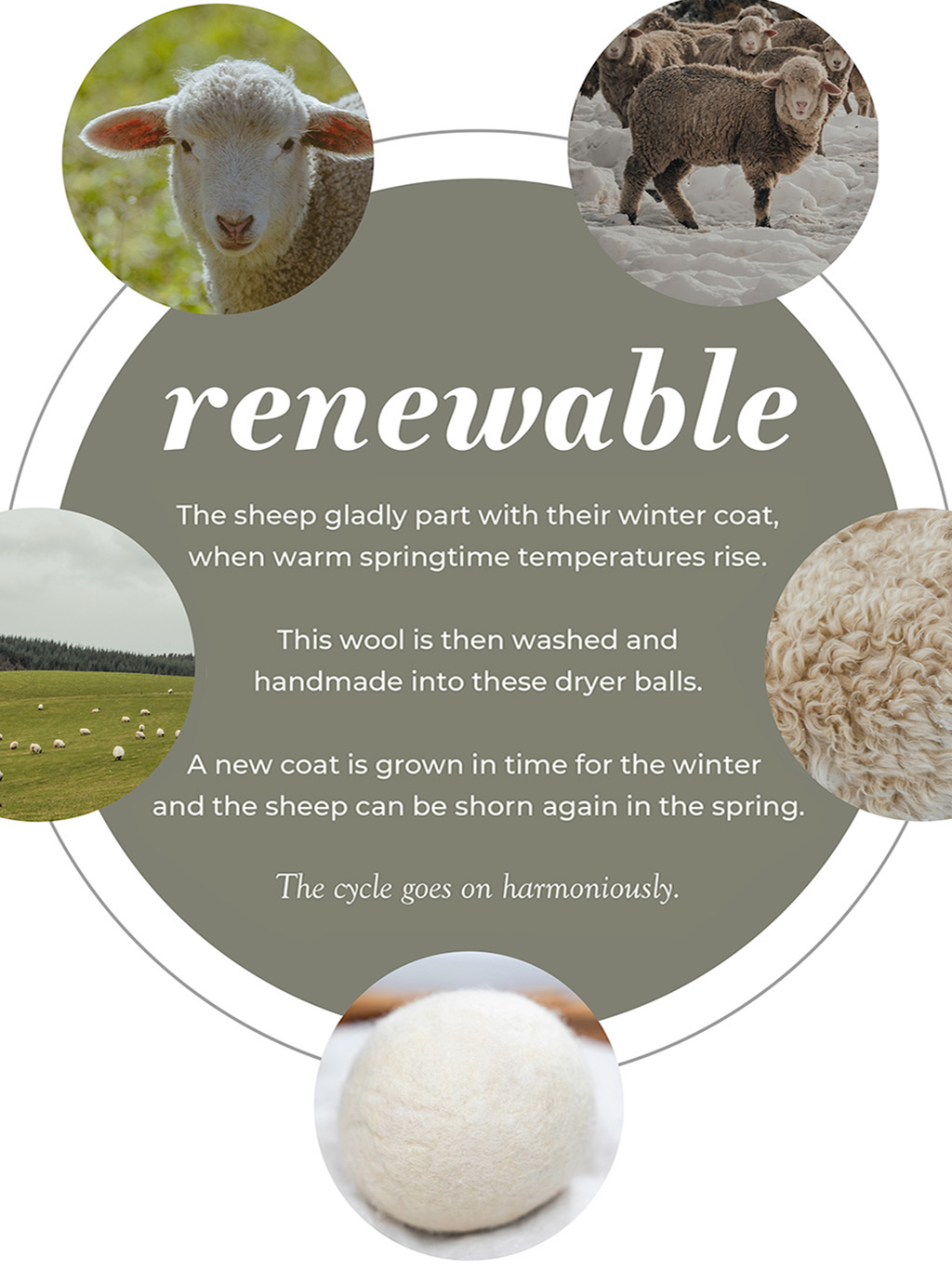 Jumbo Wool Dryer Balls ( 3 pack )