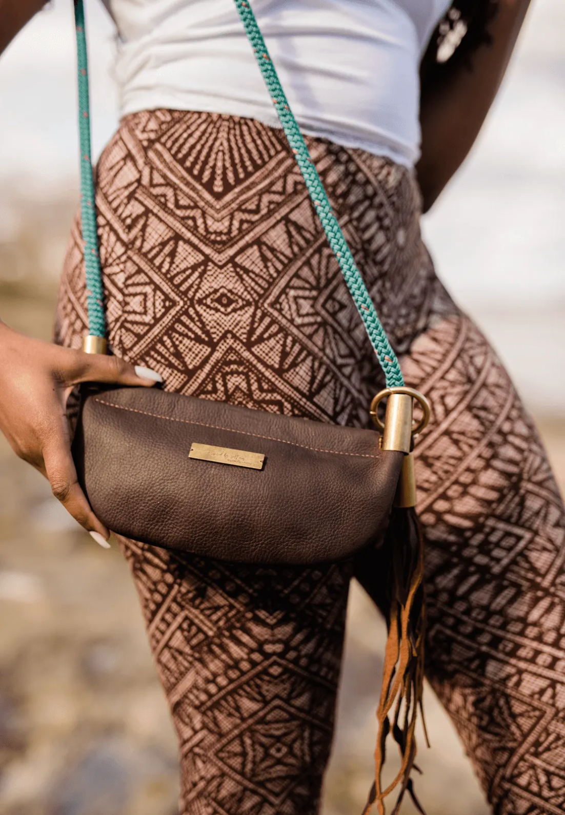 Oyster Shell Bag // in Brown Leather