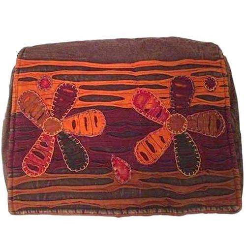 Budding Bloom Orange and Brown Embroidered Messenger Bag Orange