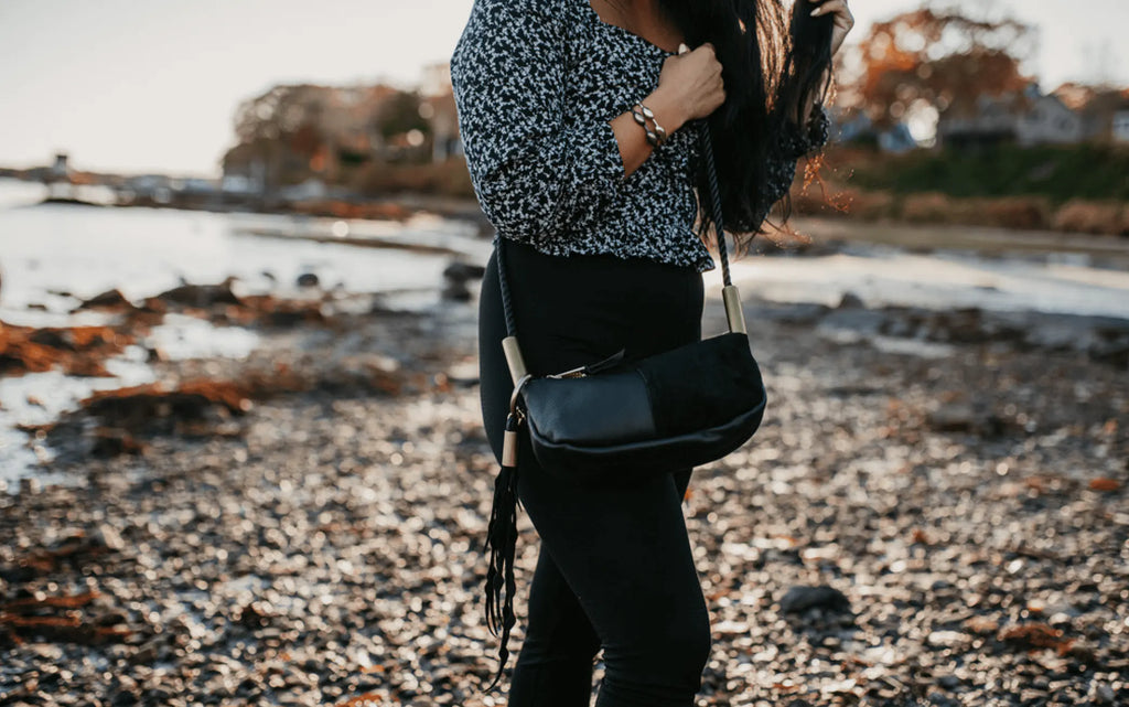 Zip Crossbody // in Black Leather