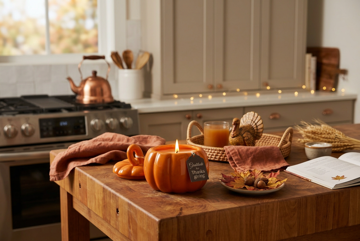 Expanded pumpkin candle photo