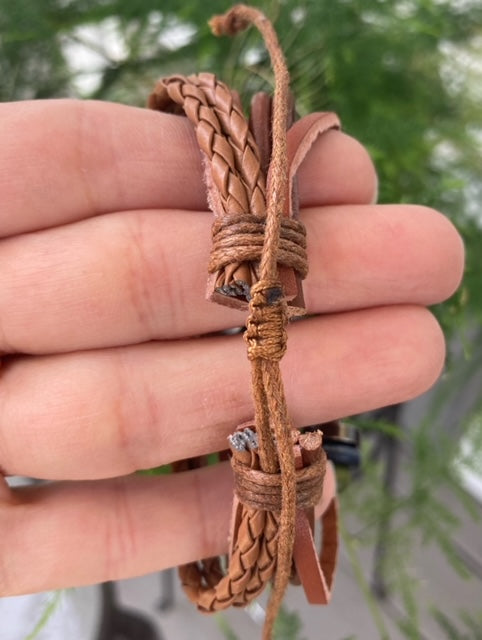 Bohemian Brown Rope Bracelet with Fish Charm and Beads