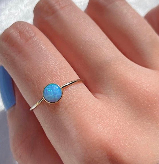 MARION LARGE OPAL RING BLUE OPAL