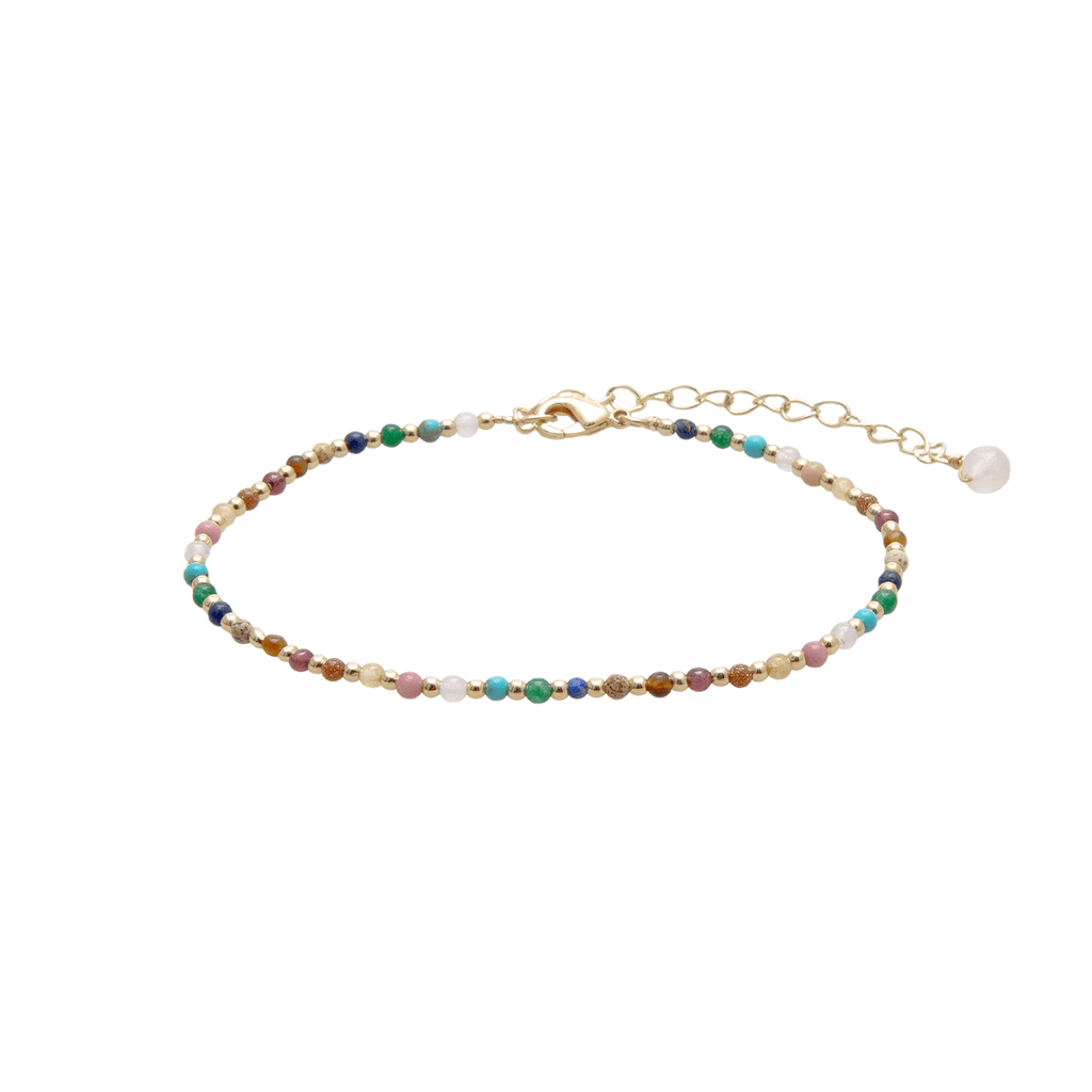 Master Healer 2mm Metal Accent Healing Anklet Gold