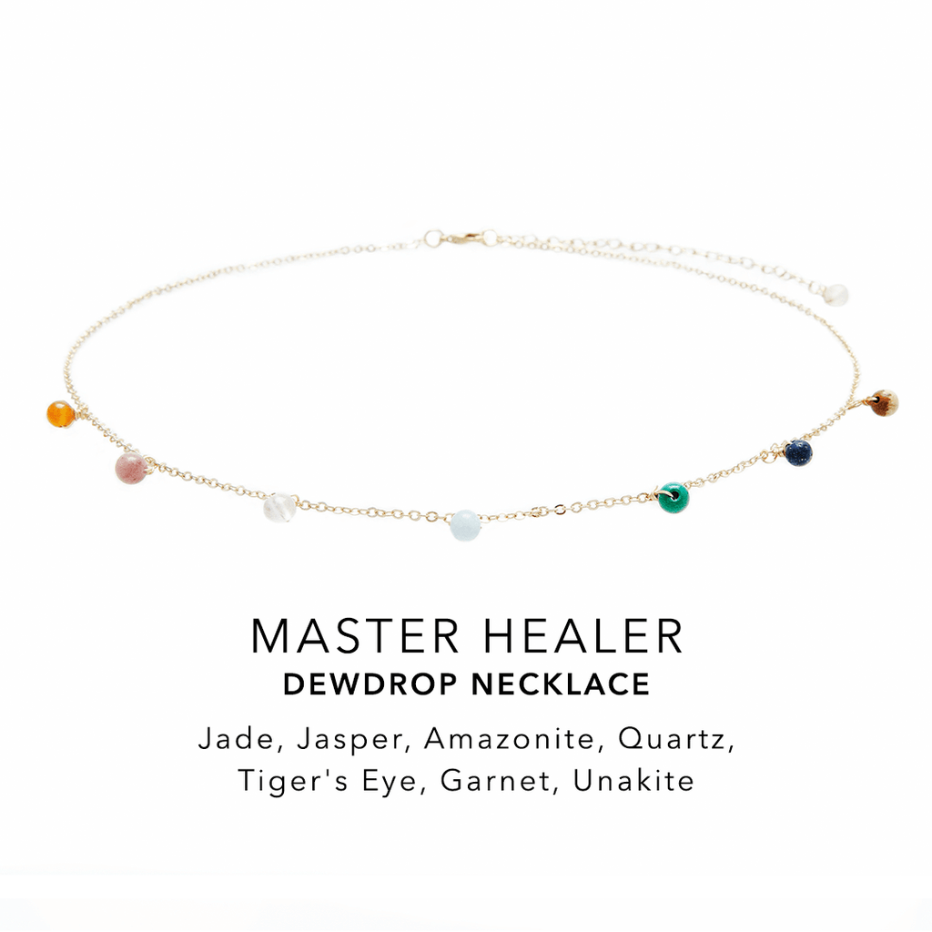 Master Healer Dewdrop + Circles in the Sand Necklace Stack