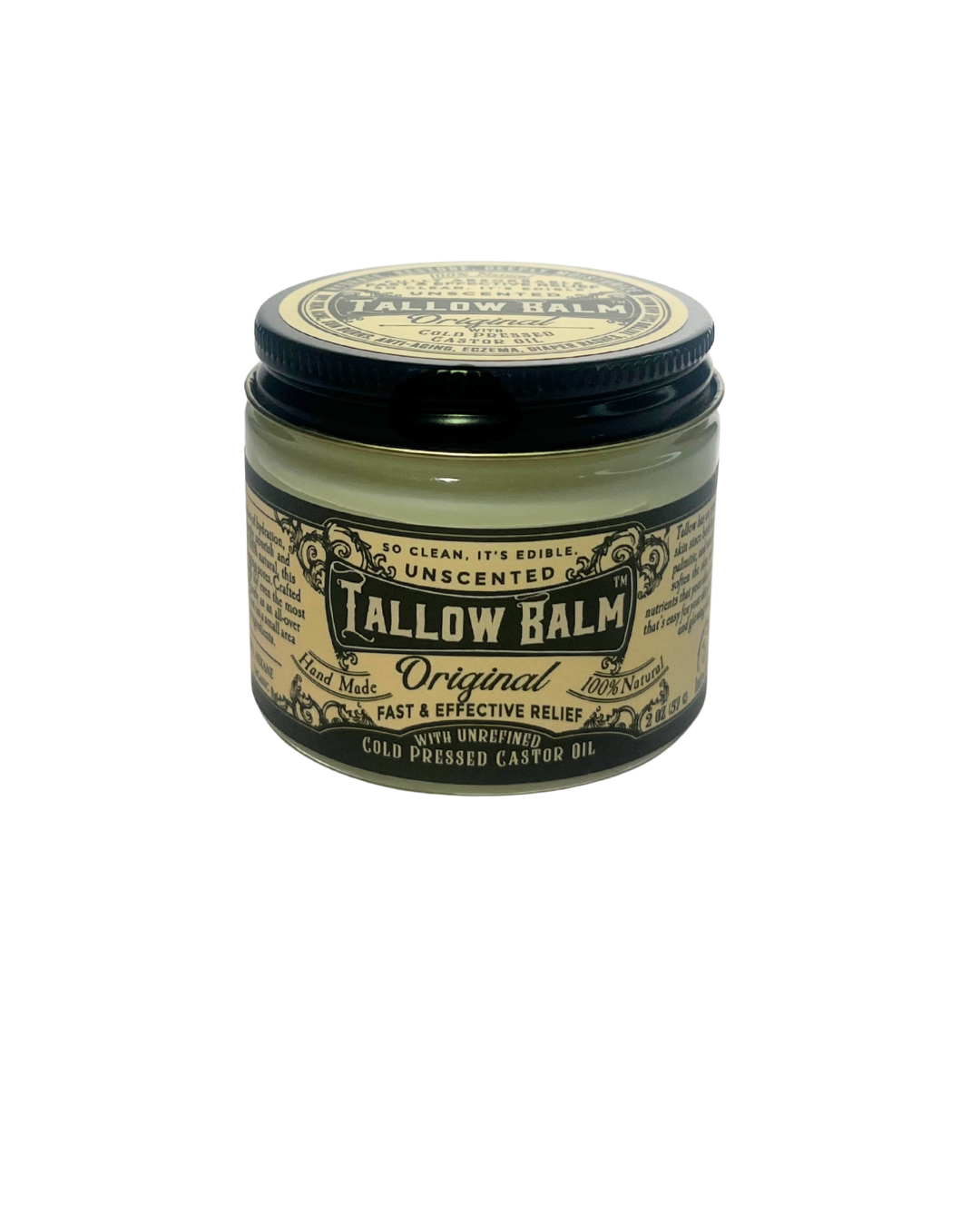 Tallow Balm Original- Unscented with Organic Castor Oil
