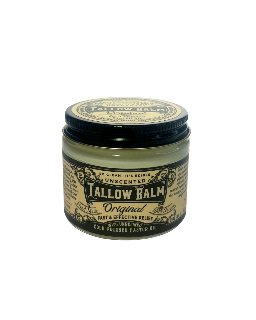 Tallow Balm Original- Unscented with Organic Castor Oil