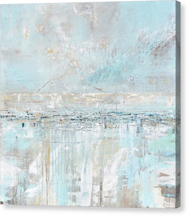 "Sea Breeze" Giclee Print Light Blue Coastal Abstract Painting Canvas Print Home Decor Wall Art Mirrored