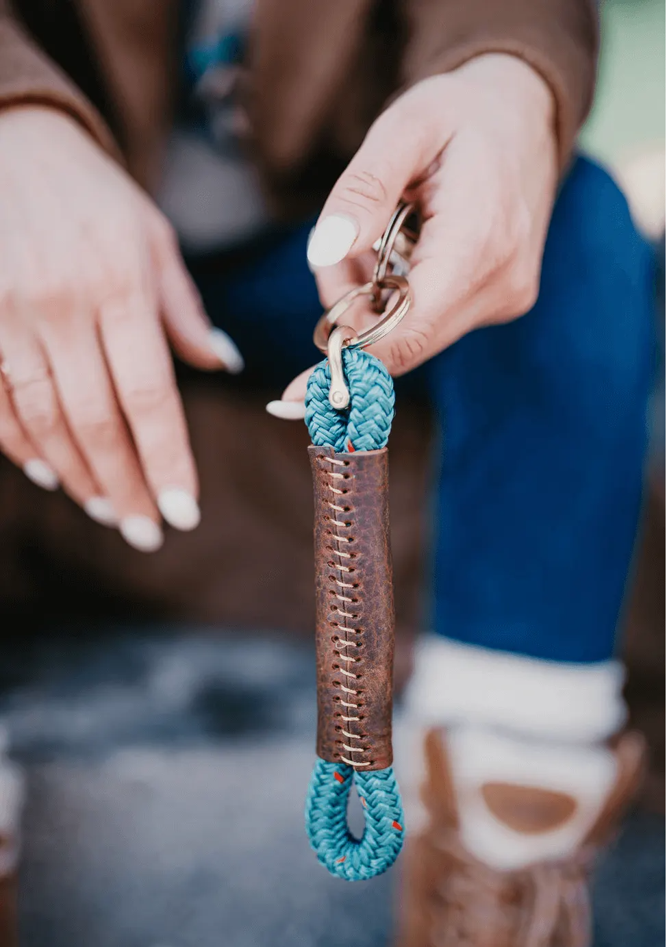 Rope + Leather Keychains