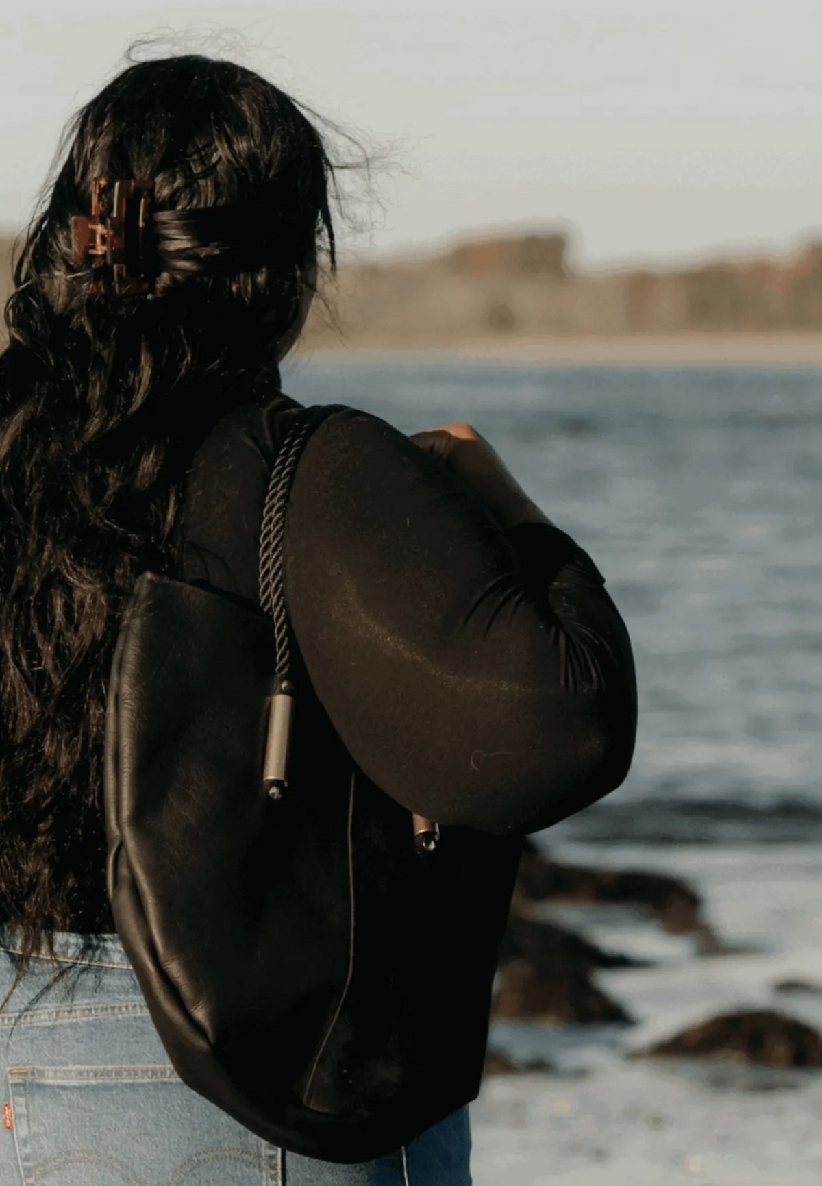 Zip Tote // in Black Leather