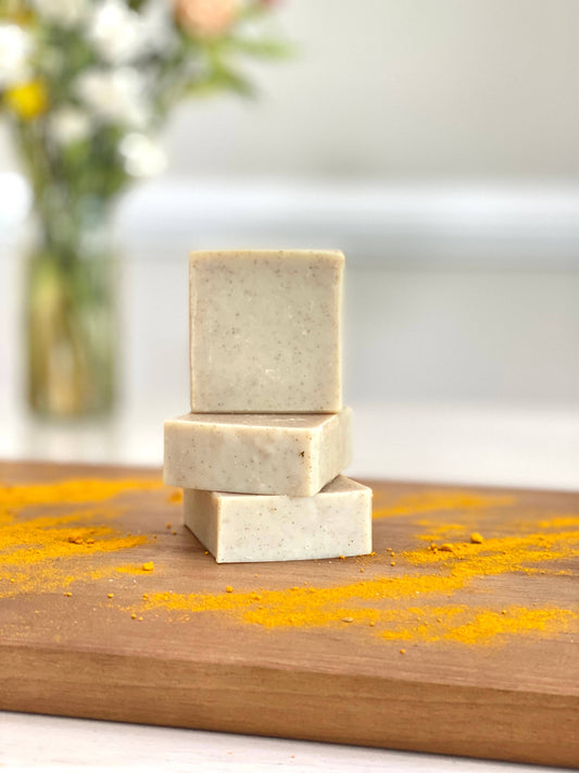5 oz Goat's Milk Tumeric & Cinnamon Handcrafted Soap - Pluff Mud Mercantile