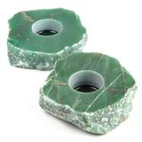Green Quartz Slab Candle Holder - Pluff Mud Mercantile